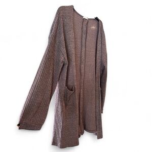 LA MIEL Chocolate Ribbed Cardigan